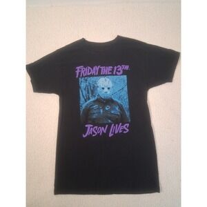 Friday the 13th Jason Lives Graphic T-Shirt Ripple Junction Black Mens Small
